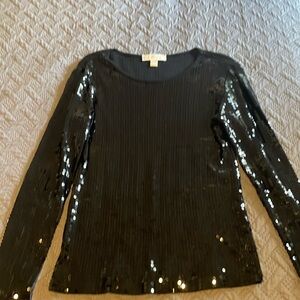 Michael Kors Ladies black sequin top